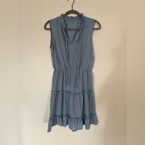 Elegant Sleeveless Blue Mini Dress